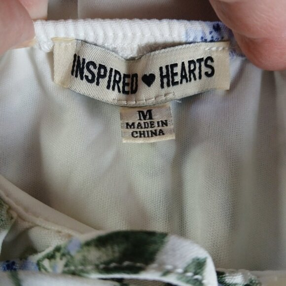 NWT New Inspired Hearts Floral Short Sleeve Tiered Mini Dress Juniors M - Picture 7 of 10